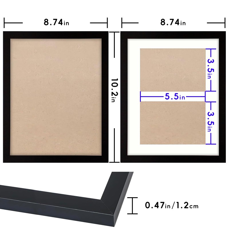 SNXJWA 8x10 Picture Frame with 4x6 Double Opening Mat Collage