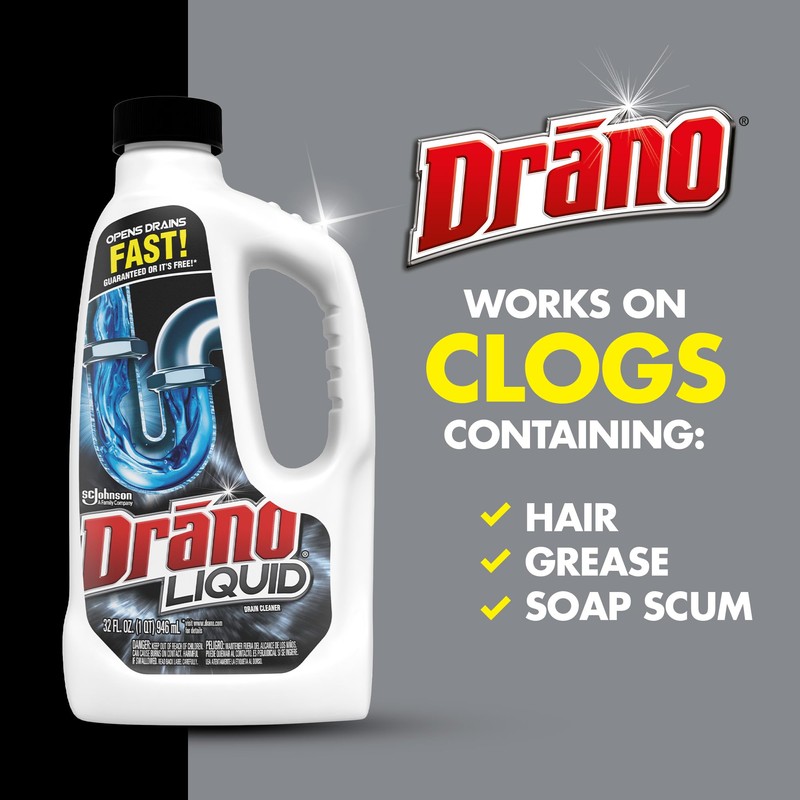 Drano Liquid Drain Clog Remover and Cleaner for Shower or