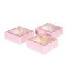 Anniversary House 3-pack Pink Treat Boxes, Gingham and Polka Dot