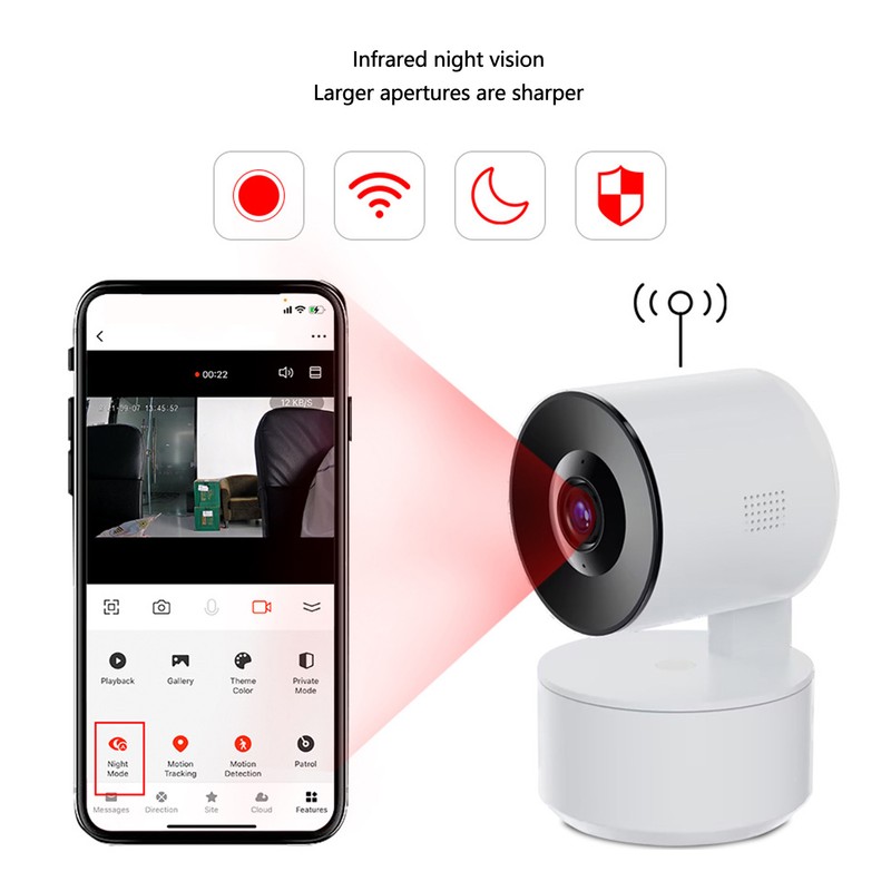 Smart Security Camera WiFi 1080P Night Vision Function Wireless Rotating