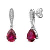 Miore Ladies 925 Sterling Silver Ruby Red and Diamonds Drop