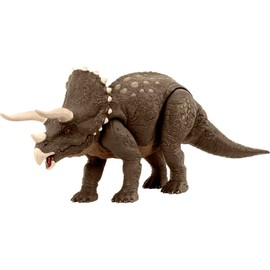 Mattel Jurassic World Dinosaur Toy, Habitat Defender Triceratops Action Figure Made from 60 Per Cent ISCC Certified Plastic