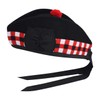 DSS KILT GLENGRRY Tapas, Negro con dados rojos, negros y