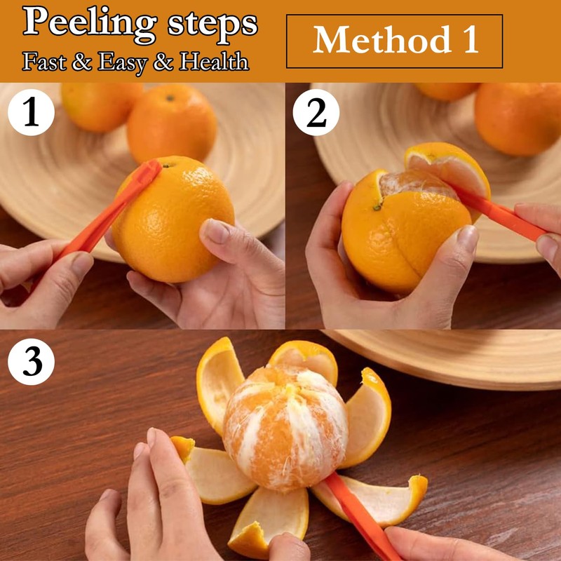 ZEACCT 10 Pieces Orange Peeler Set, Round Orange Peeler, Plastic