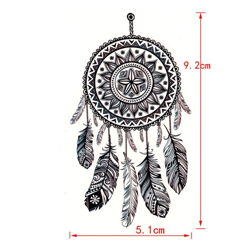 EROSPA® Temporary Tattoo Sheet / Sticker - Dream Catcher Feather