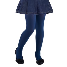 CHUNG Girls Footed Tights 1-13Y Light Weight Stretchy 60D Multi Candy Color Stage Play Costumes,Navy,5-8Y