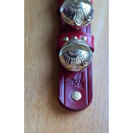 Mountainside leather company 7 Bell Red Leather Jingle Bell Set