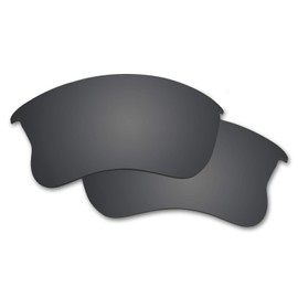 Fiskr Nonpolarized Lenses Replacement for Oakley Oakley Flak Jacket XLJ(OO9009) Sunglasses with Impact Resistance, UV Rays Protection and Multifunctional Protection(Black)