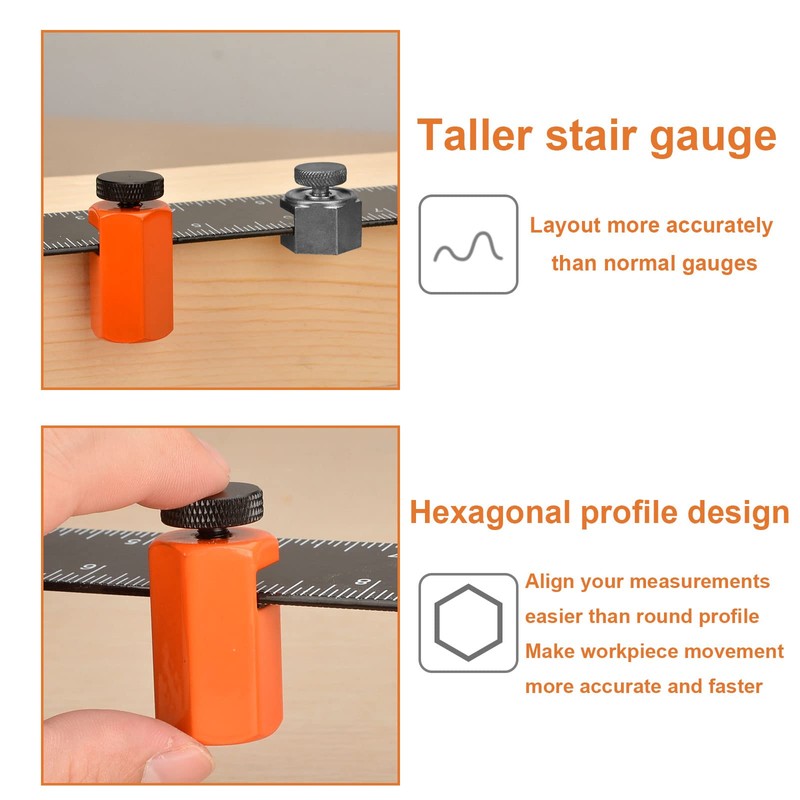 iGuerburn 2Pcs Stair Gauges for Framing Square, Stair Gauge Knobs