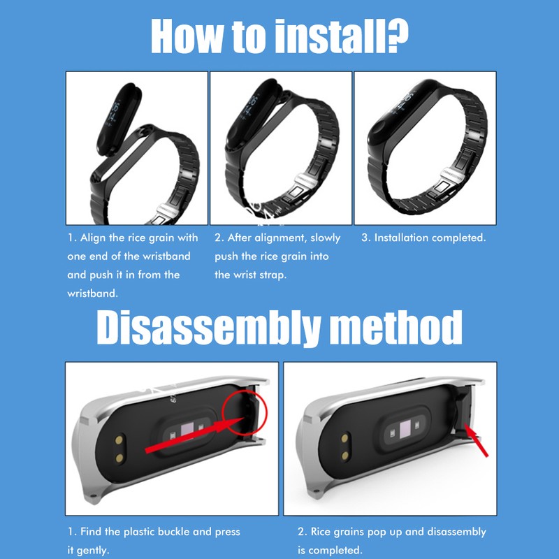 Replacement Wristbands Compatible for Xiaomi Band 7 Metal Straps Waterproof