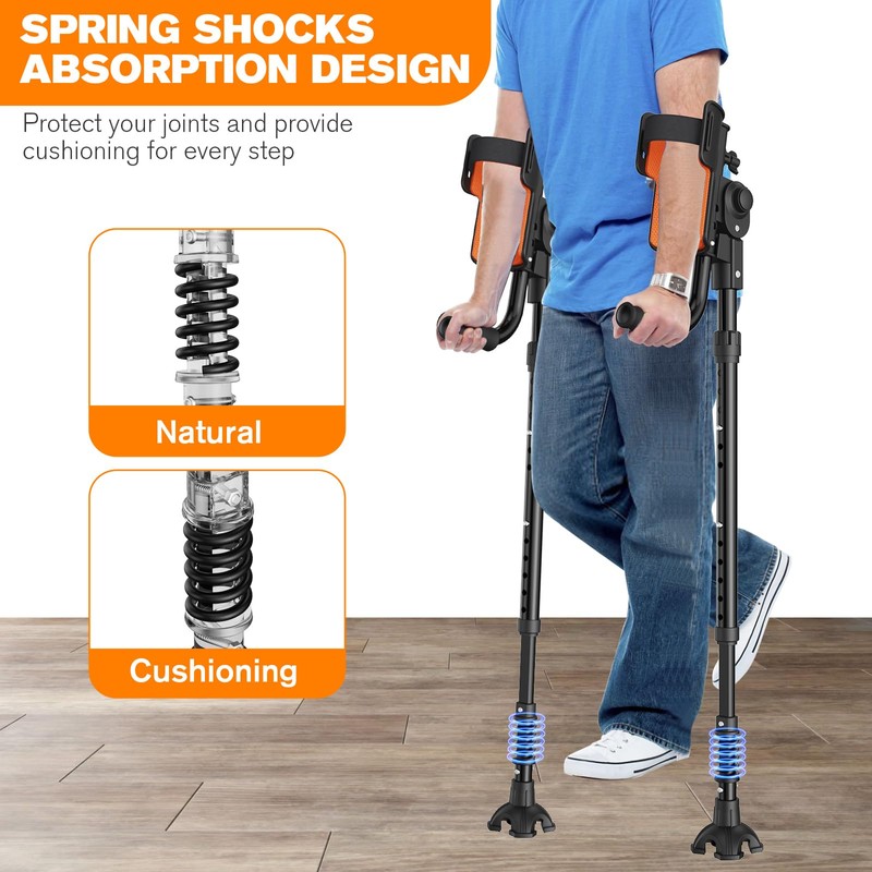3-Angle Adjustable Forearm Crutches for Adults Ergonomic with Carrying Bag