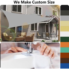 Triangular Awning (20 Colours and 99 Sizes), Awning, Waterproof Sun Protection, PES Polyester, 98% UV Protection Canopy, Tarpaulin for Garden Outdoor, 1.6 x 1.6 x 1.6 m, Light Grey