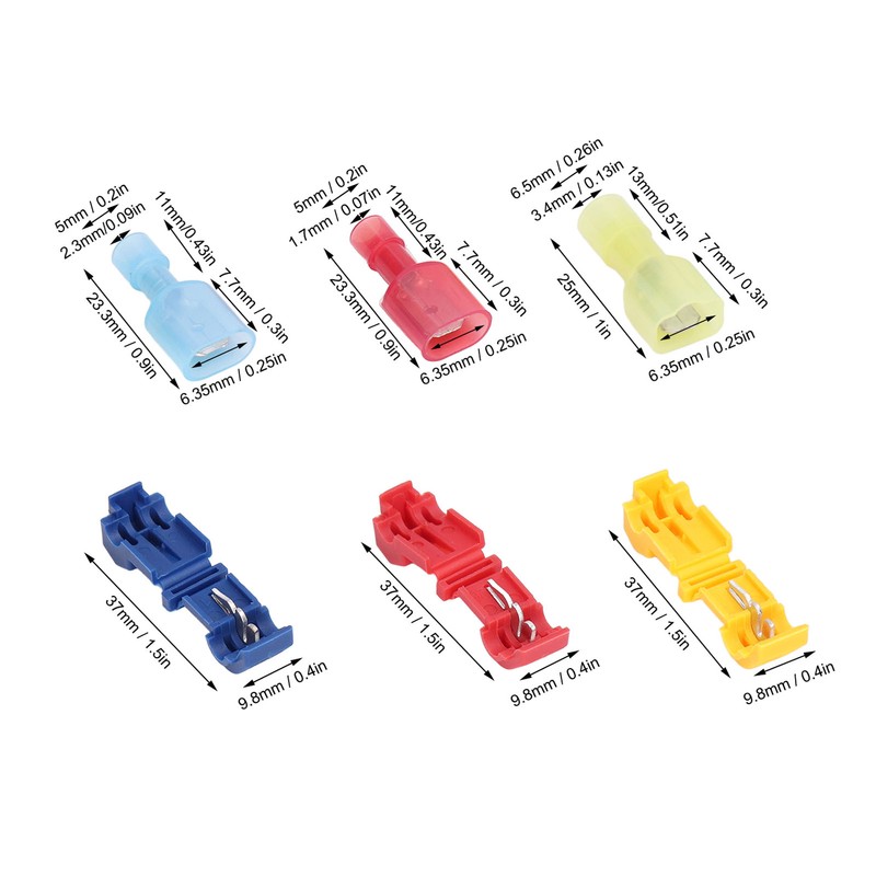 T Tap Wire Connectors Insulated Quick Splice Disconnect Male Spade