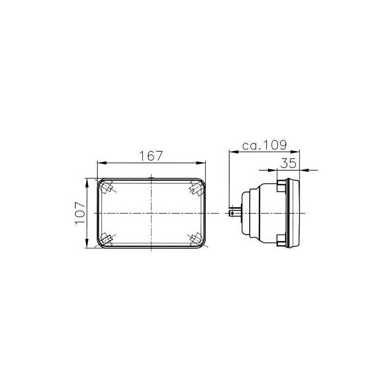 HELLA 003177871 164x103mm H1 Single High Beam Halogen Conversion Headlamp