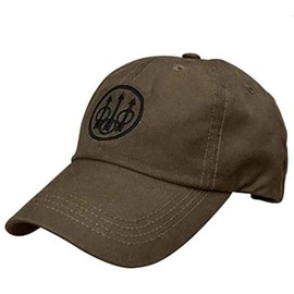 Beretta Men's Waxed Cotton Hunting Outdoor Casual Hat with Beretta Trident logo, Sandstone, One Size
