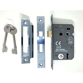 Fire Rated CE BS Rated 3 Lever Mortice Door 63mm 2.5" Sash Locks - Nickel Plated - Infinity Decor