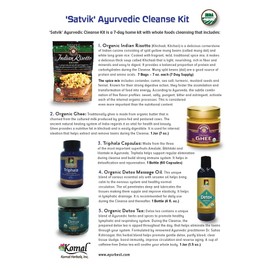 Kazana Whole Foods & AyurBest 'Satvik' Ayurvedic Cleanse Kit, USDA Certified Organic, Komal Herbals