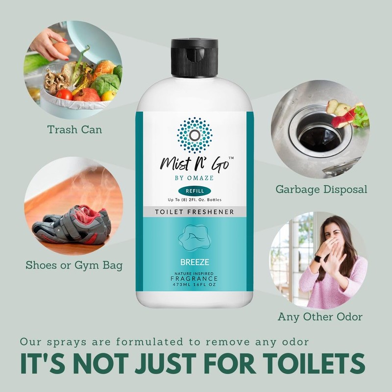 Mist N' Go by OMAZE Bathroom Odor Spray for Toilet