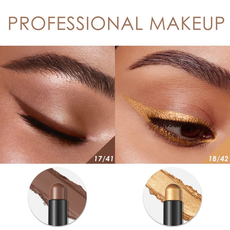 FOCALLURE (2 Pcs 2 in 1 Eyeshadow and Eyeliner Pen,Waterproof