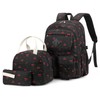 Lrenagao Cherry School Backpack for Girls, 3PCS Kids Teens Bookbag