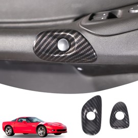 Lcojicep Car Switch Button Trim Compatible with Corvette C6 Z06 ZR1 2005-2013 Door Switch Button Lock Trim Door Switch Button Trim Frame Panel ABS,Carbon Fiber Grain