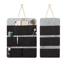 Ulawellor Pack of 2 Felt Hanging Organiser, Wall Organiser, Motorhome Wall Organiser, Hanging with Multiple Pockets, Bathroom Felt Bag, Door Hanging Storage, Camping Storage Bag for Office, Home