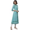 Yash Gallery Kurta - Algodón estampado floral para mujer, Azul,