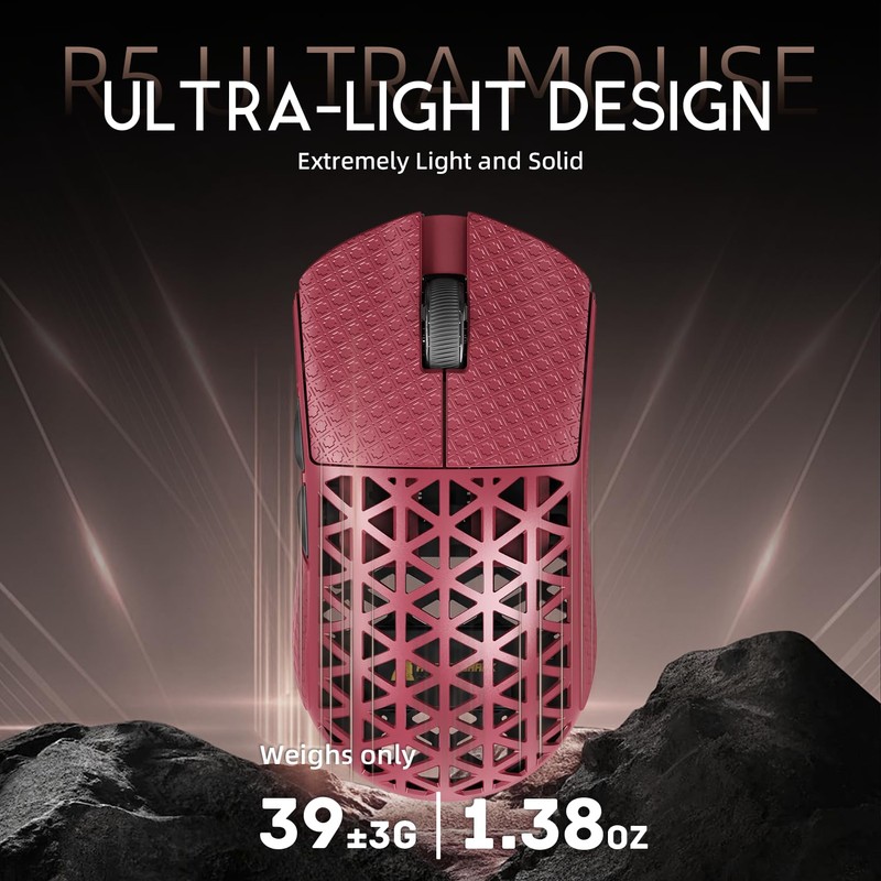 ATTACK SHARK R5 Ultra Wired Gaming Mouse 39g Ultra-Light,Carbon Fiber