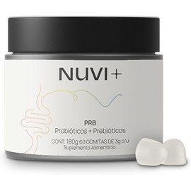 NUVI+™ Gomitas Veganas de Prebióticos y Probióticos | Suplemento Natural con Inulina de Agave y Fructooligosacáridos | Sabor Arándano | Sin Azúcar, Gluten ni OMG | 60 Gomitas | Salud Digestiva y Flora Intestinal