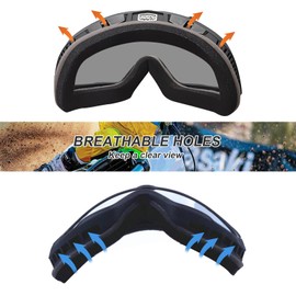 OLYSPM Motocross goggles, MTB goggles, vintage motorcycle goggles with double sponge lining and non-slip elastic band, motorcycle goggles with windproof, dustproof, UV protection