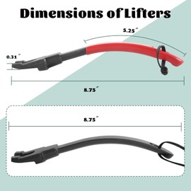 FIRELOOP 2 Set of Cast Iron Grill Grate Lifter Gripper Barbeque Red Grid Lifter Fit for Kamado Grill Joe Big Size Green Egg Accessories Grill Grate Lifter for Charcoal Grill Primo Louisiana Weber