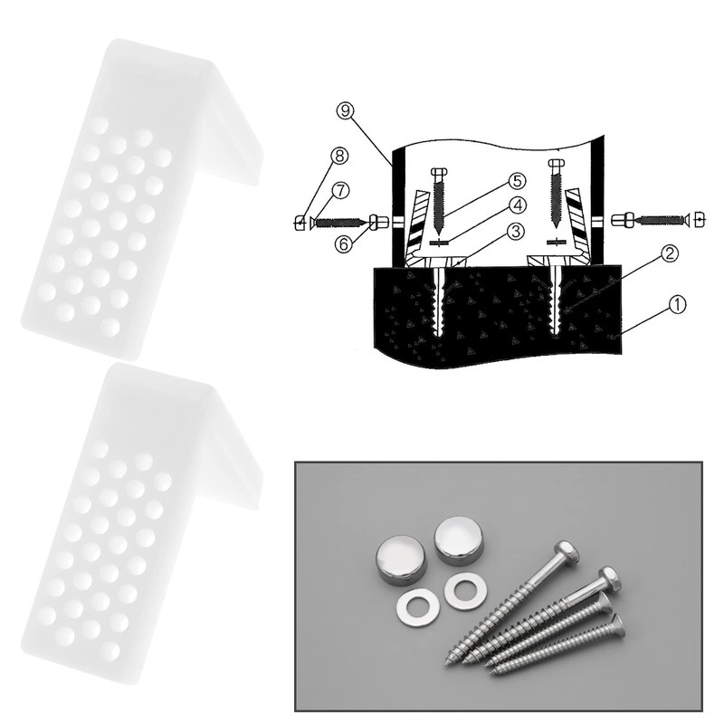 ECSiNG 2 Sets Floor Toilet Fixing Kit L Shape Toilet