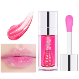 Hydrating Lip Oil Plumping Lip Gloss, Crystal Jelly Moisturizing Lip Oil/Polished Lip Oil Lines/Tint Moisturizing Transparent Lip Balm Care Stick (Raspberry-007)