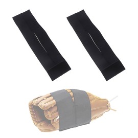 HAUUFENN Baseball Glove Holder Glove String Baseball Belt Cleaning Fixing Strap High Elastic Adjustable Reusable Durable Black 10x35cm Set of 2