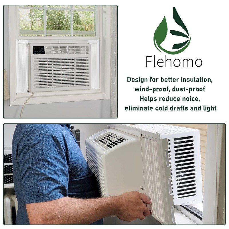 Flehomo Window Air Conditioner Side Panels with Frame, Adjustable Insulation