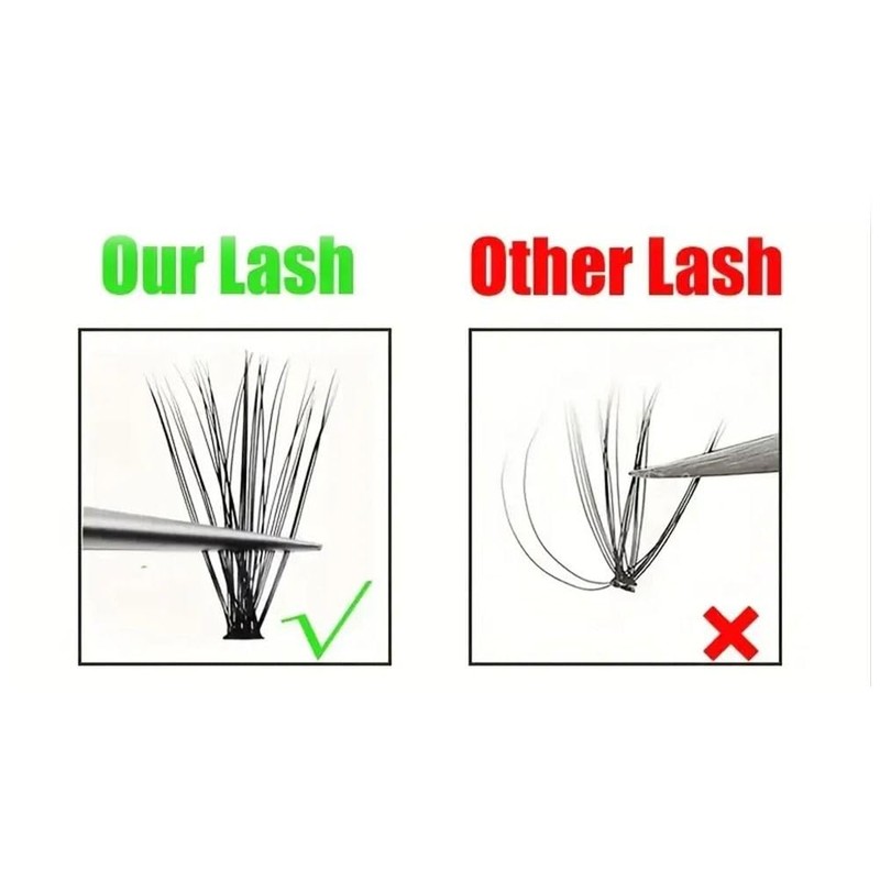200pcs 40D Brown Cluster Eyelashes Volume Eyelash Extensions, Natural and
