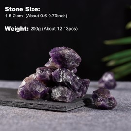 VMDEKK Amethyst Raw Crystals, 0.6-0.79" Natural Healing Crystal Stone Gift for Women,Rock Rough Gemstones for Decoration,Spiritual Gifts,Fountain Rocks,Tumbling,Cabbing,Reiki,Wicca 200g