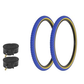 ALTALINE Bicycle 24" x 1.75" Blue/Gum Side Wall 2 Tires W/Tubes AL-1143 Comp III BMX Style | (Two Tire) + (Two Standard Tube)
