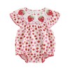 baorji Baby Girl Strawberry Outfit Strawberry Print Smocked Romper Short