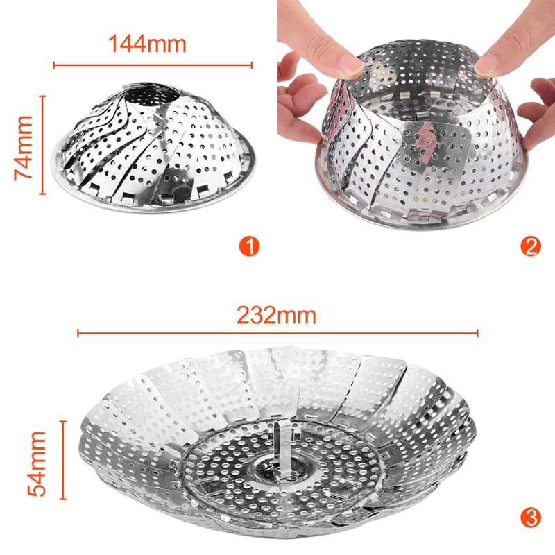 Gvolatee Vegetable Steamer with Stainless Steel Steamer Insert, Foldable Steamer