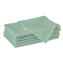Encasa Cotton Fabric Napkins, Set of 6, Size 43 x 43 cm, Mint Green, Solid Colour, Machine Washable