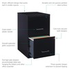 Lorell 14341 18 Deep 2-Drawer File Cabinet, Black