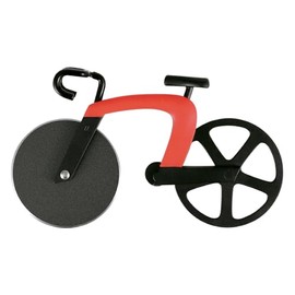Cortador de Pizza en forma de bicicleta Glück, Utensilio de Cocina Original para Cortar Pizzas, Diseño Innovador en forma de bicicleta; Cuchillas de acero inoxidable con alta Precisión