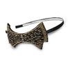 Expo International Bowtie Beaded 4 1/2" X 2" Headband, Gold/Black