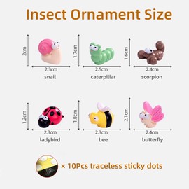 NMOHYDEU Cute Mini Insects Rearview Mirror Ornaments 3D Bugs Car Dashboard Decorations Funny Car Interior Charm for Women Girls, Car Lover Gifts for Birthday Christmas