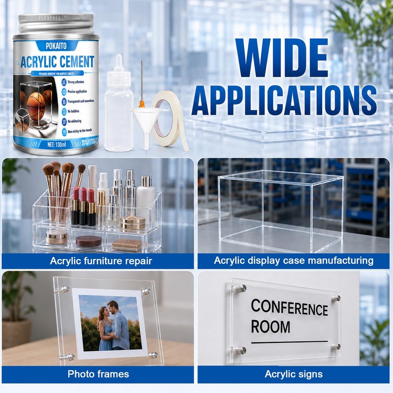 POKAITO Acrylic Cement with Applicator Bottle, Seamless Bond Acrylic Sheet