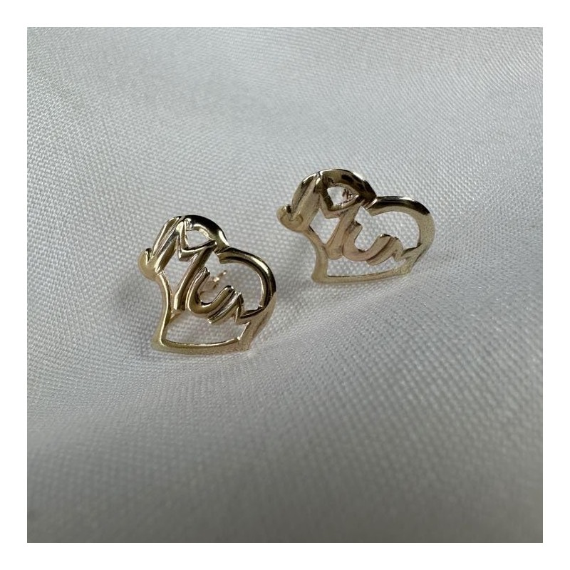 9ct Yellow Gold Mum Stud Earrings | With Andralok Clasp,