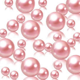 Luerbi Dark Pink Vase Filler | 150PCS Pearls Bead for Centerpieces Vases | 8/14/20 mm No Hole Beads, Fake Pearls for Wedding Birthday Theme Party Table Centerpieces Decor
