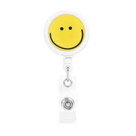 Smiley Face Badge Reels Holder Retractable with Id Clip for Nurse Name Tag Card Nursing Doctor Teacher Student Medical Work Office Alligator Clip