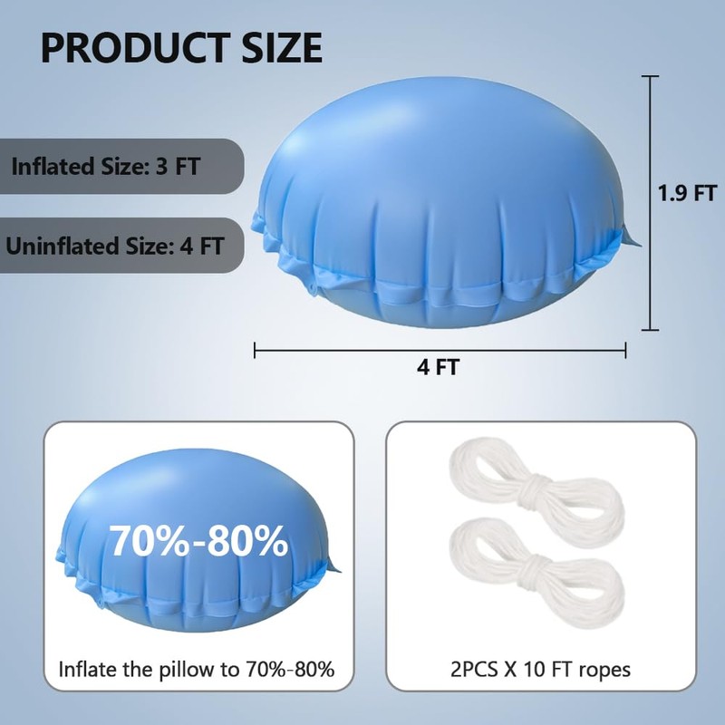 4 x 4 Ft Air Pillow with Ropes for Above